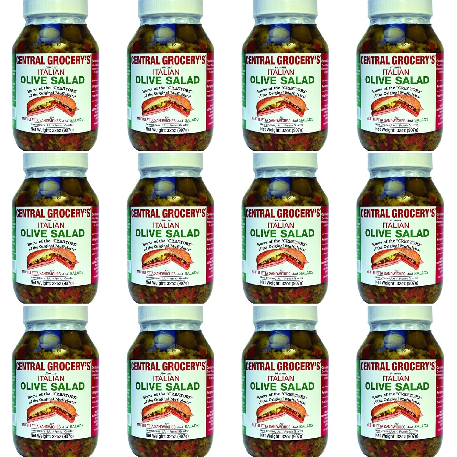 Central Grocery Olive Salad 32 oz (12 Pack)