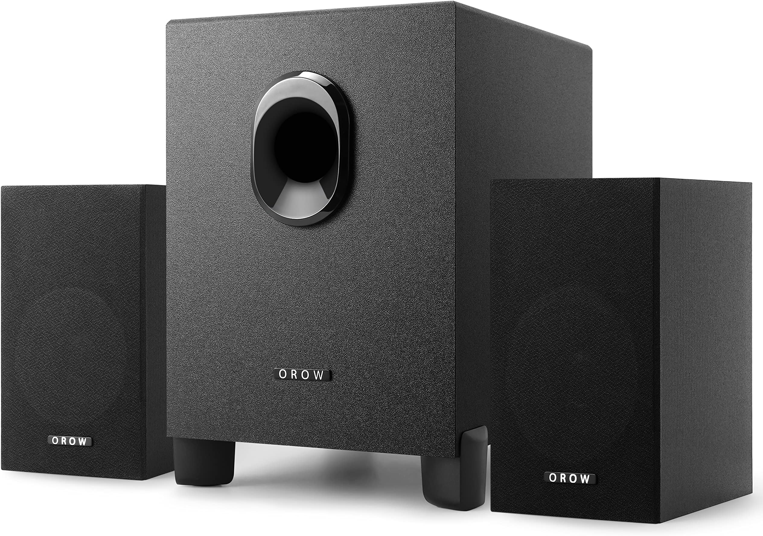 OR O R O W OROW S211 New USB-Powered 2.1 Multimedia Speakers System with Subwoofer,16W Computer Speakers,Strong Bass,3.5mm Audio Inputs,Great for PC/PS4/TV (Wooden)