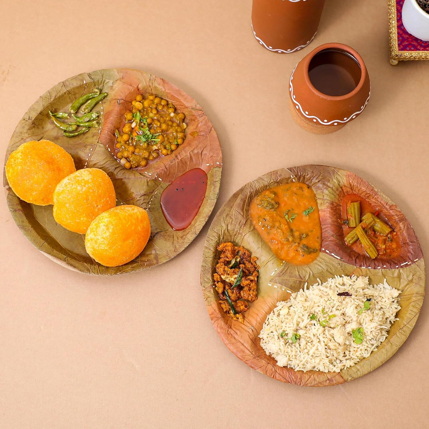 Desi Favors Sal Leaf Partition Plates Zero Waste Palash