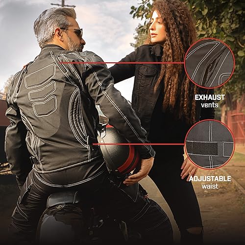 Miniatura 5 de WICKED STOCK Chaqueta de motocicleta para hombre, motociclismo, deportes de potencia, equipo de equitación, motocross, carreras, aventura,