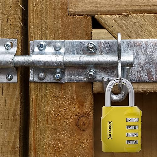 Miniatura 7 de Candado de combinación de 4 dígitos para vestuario, resistente a cortes, candado de gimnasio con código, combo pequeño para interiores y exteriores