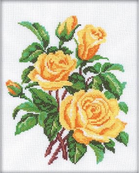 RTO RTM143 Counted Cross Stitch Kit-Yellow Rose, 25 x 20 CM