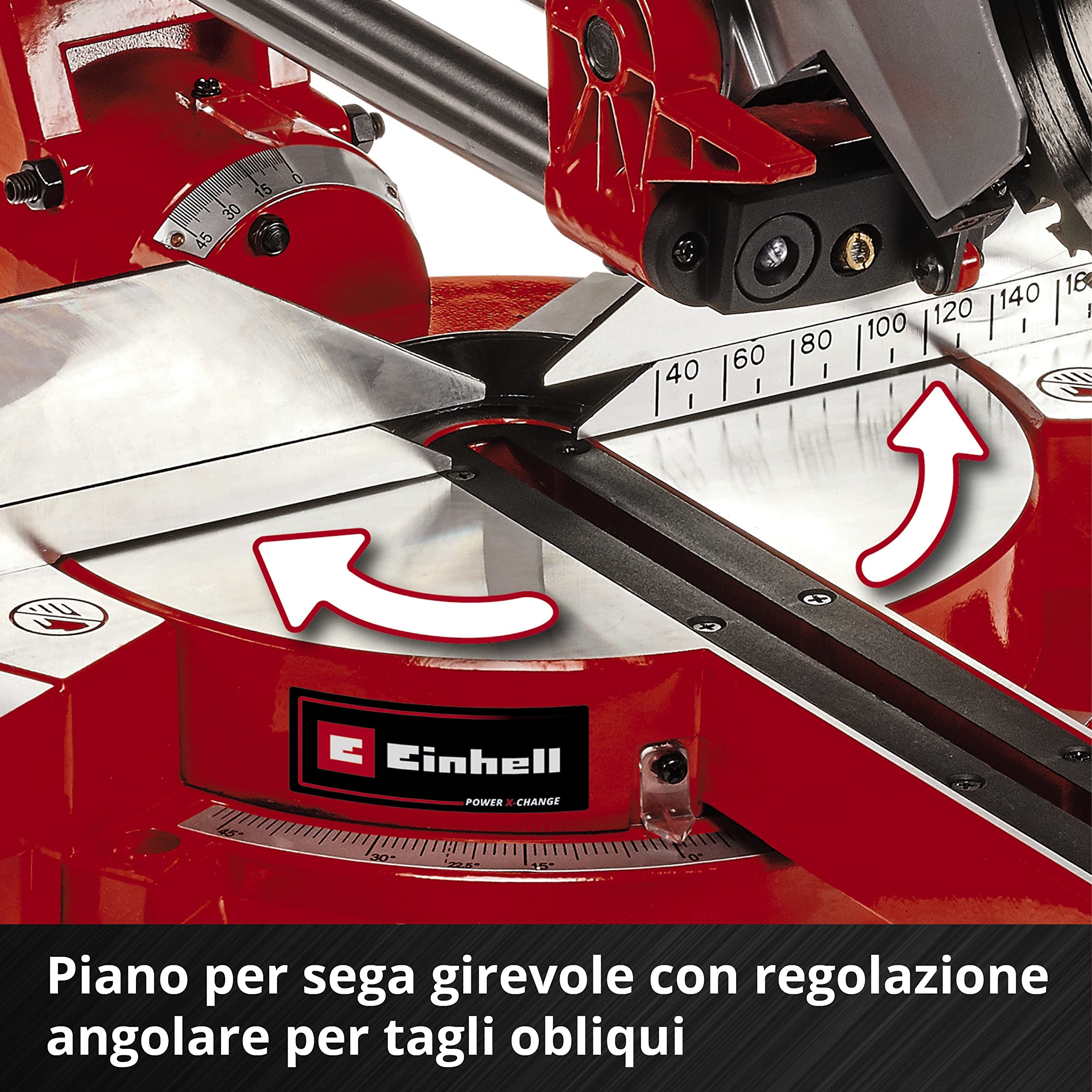 Einhell troncatrice per taglio a smusso a batteria ricaricabile TE-SM 36/210 Li - Solo Power X-Change (Li-ion, trazione regolare, laser della linea di taglio, senza batteria e caricatore)