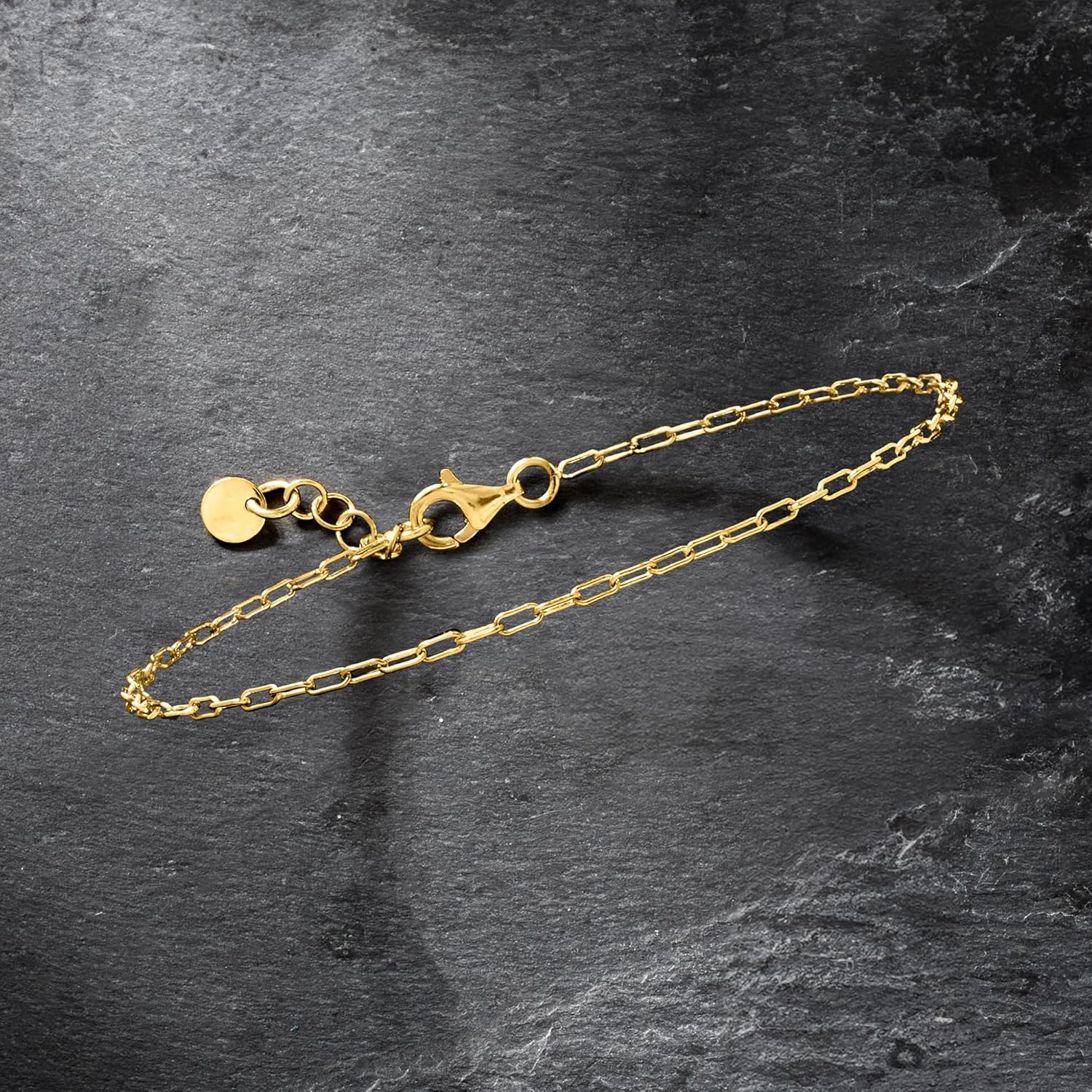 Pure Collection by Ross-Simons Italian 1.6mm 18kt Gold Over Sterling Mini Paper Clip Link Bracelet - Image 3