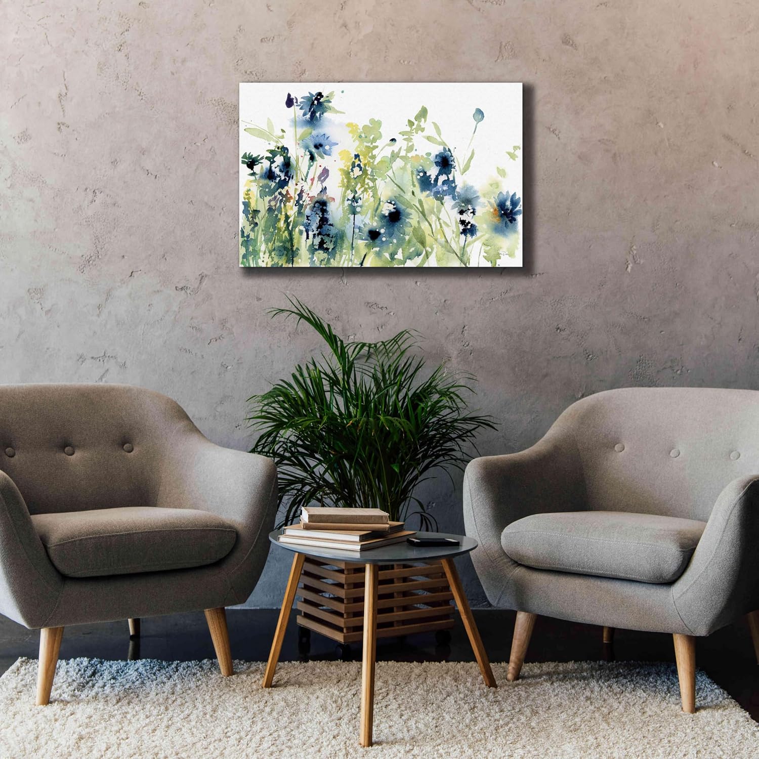 Epic Graffiti 'Wild Meadow Flowers' by Katrina Pete, Giclee Canvas Wall Art, 40"x26"