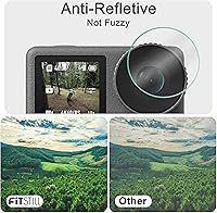 Vista 2 de FiTSTILL Película protectora de pantalla de vidrio templado solo compatible con DJI OSMO Action 3, protector de pantalla frontal y trasera, lámina