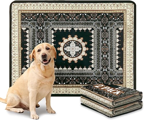 Qeils Almohadillas lavables para orina para perros, paquete de 2 almohadillas reutilizables para cachorros de 36 x 41 pulgadas, superabsorbentes, a
