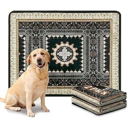 Qeils Washable Pee Pads for Dogs, 2 Pack Reusable Puppy Pads 36"x41" Super Absorbent Leakproof Dog Training Pads, Non-Slip Potty Pads for Crate, Floor, Couch, Whelping Pads Litter Mat Puppy Supplies