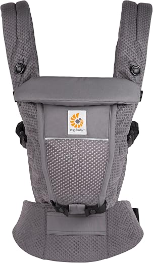 🚫 [CADUCADO] 🔥 Ergobaby Adapt Baby Carrier for Newborns from Birth – Ergonomic SoftFlex™ Mesh 3-Position Abdomen and Back Carrier – Graphite Grey