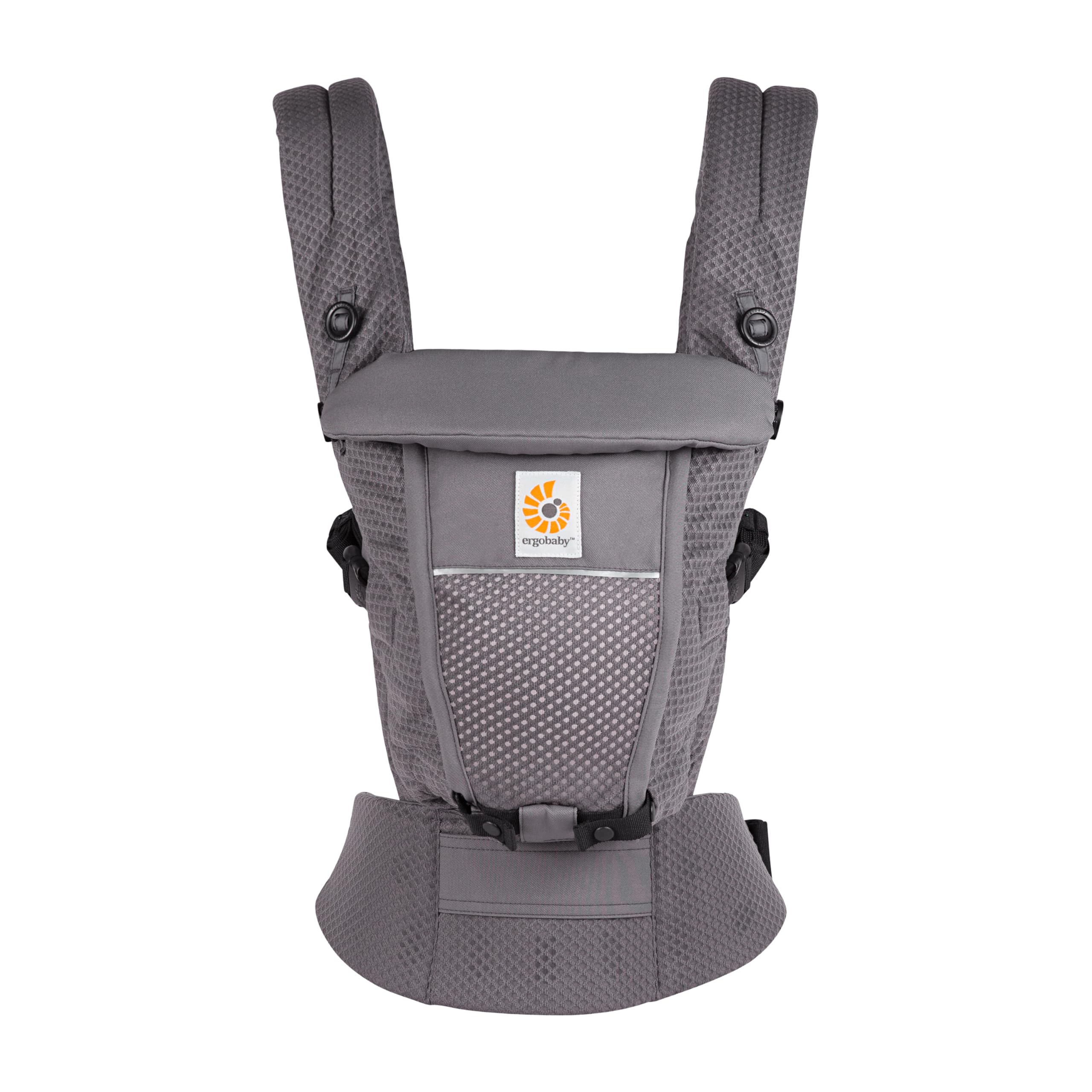 Ergobaby Mochila portabebé Adapt para recién nacidos desde el nacimiento, portabebé ergonómico de malla SoftFlex™ de 3 posiciones para transportar en el abdomen y en la espalda, Graphite Grey