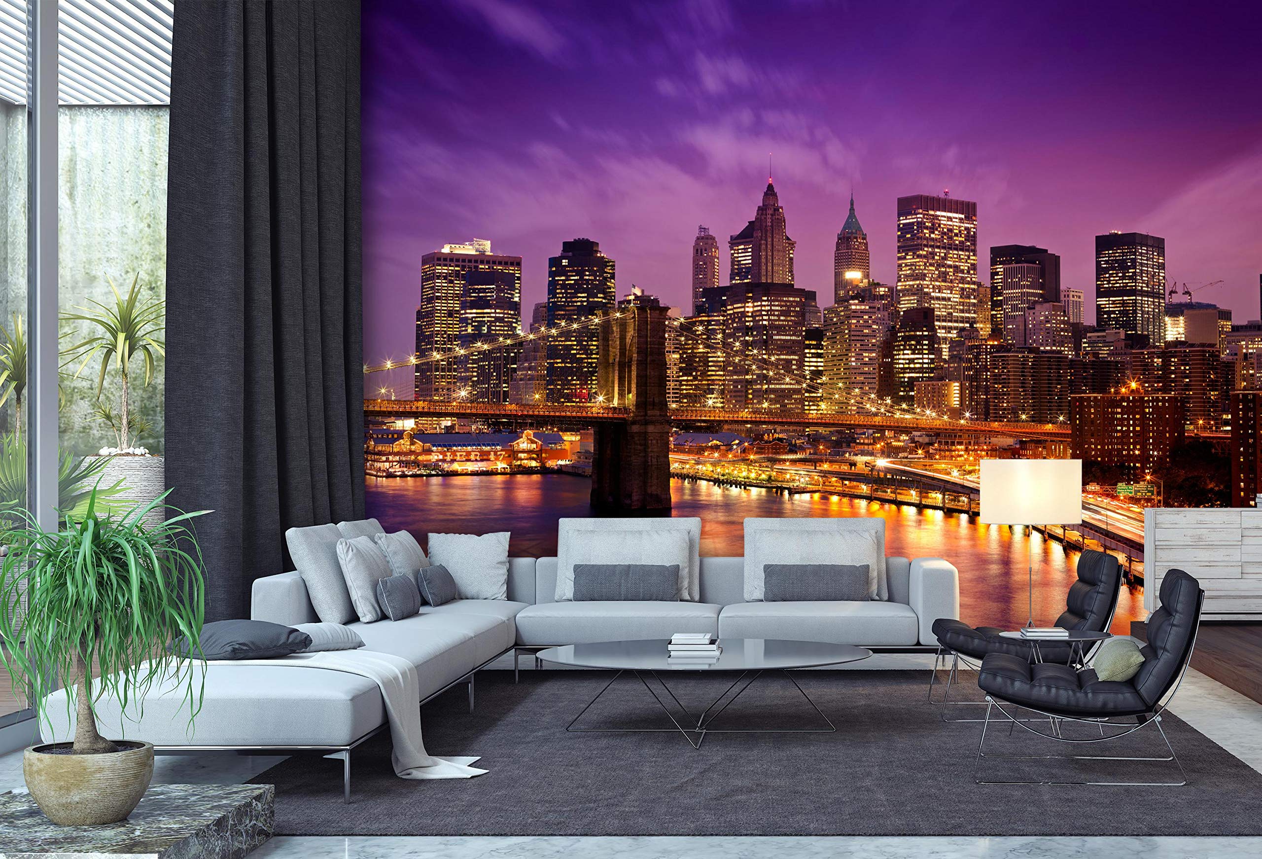 Paneles Decorativos Para Pared Papel Pintado Nueva York 3D - 200x140 Cm (4  Partes), No Tejido, Efecto Foto Mural Vinilo Adhesivo Muebles, image size:2560x1742