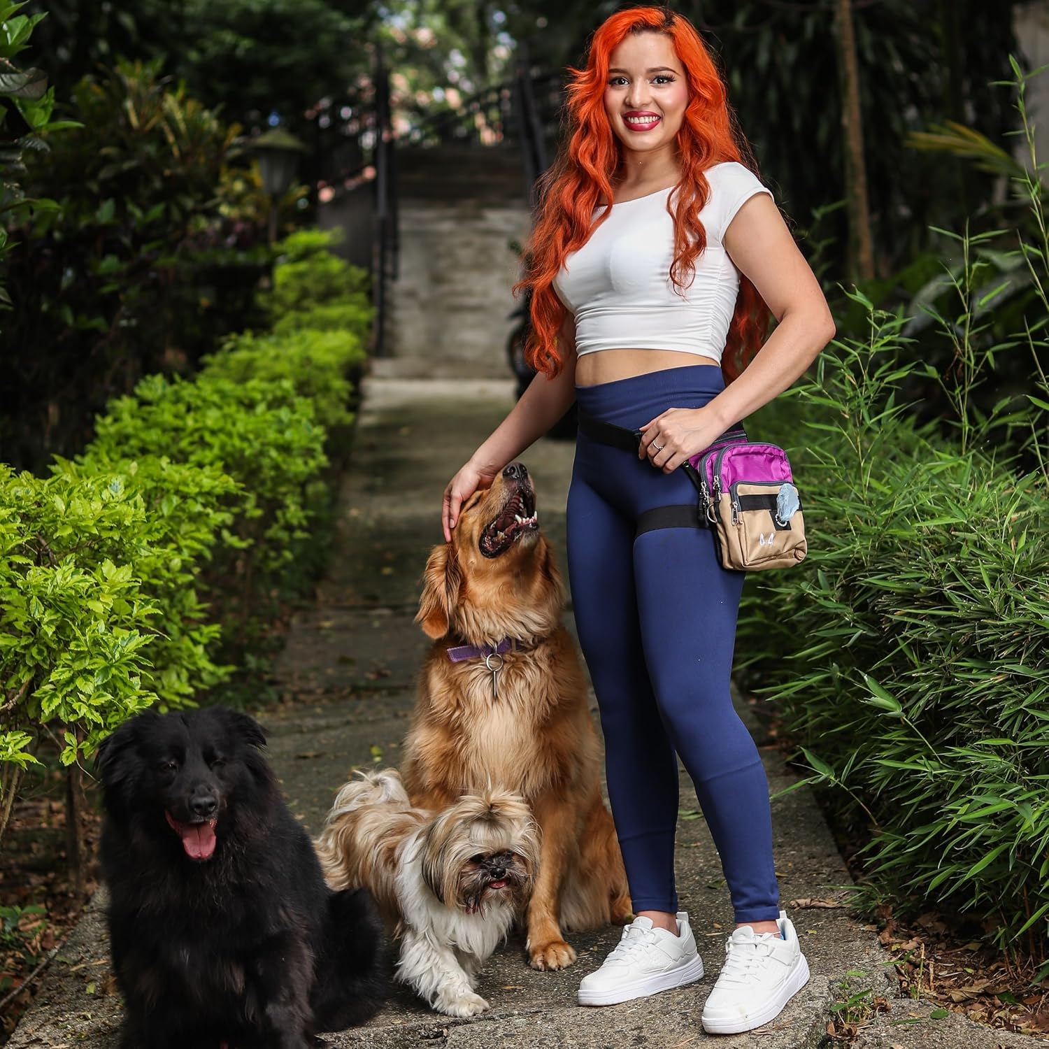 Dog Training Thigh Treat Bag with Removable Insulated Sleeve and Multiple Compartments (Lilac Sandstone)