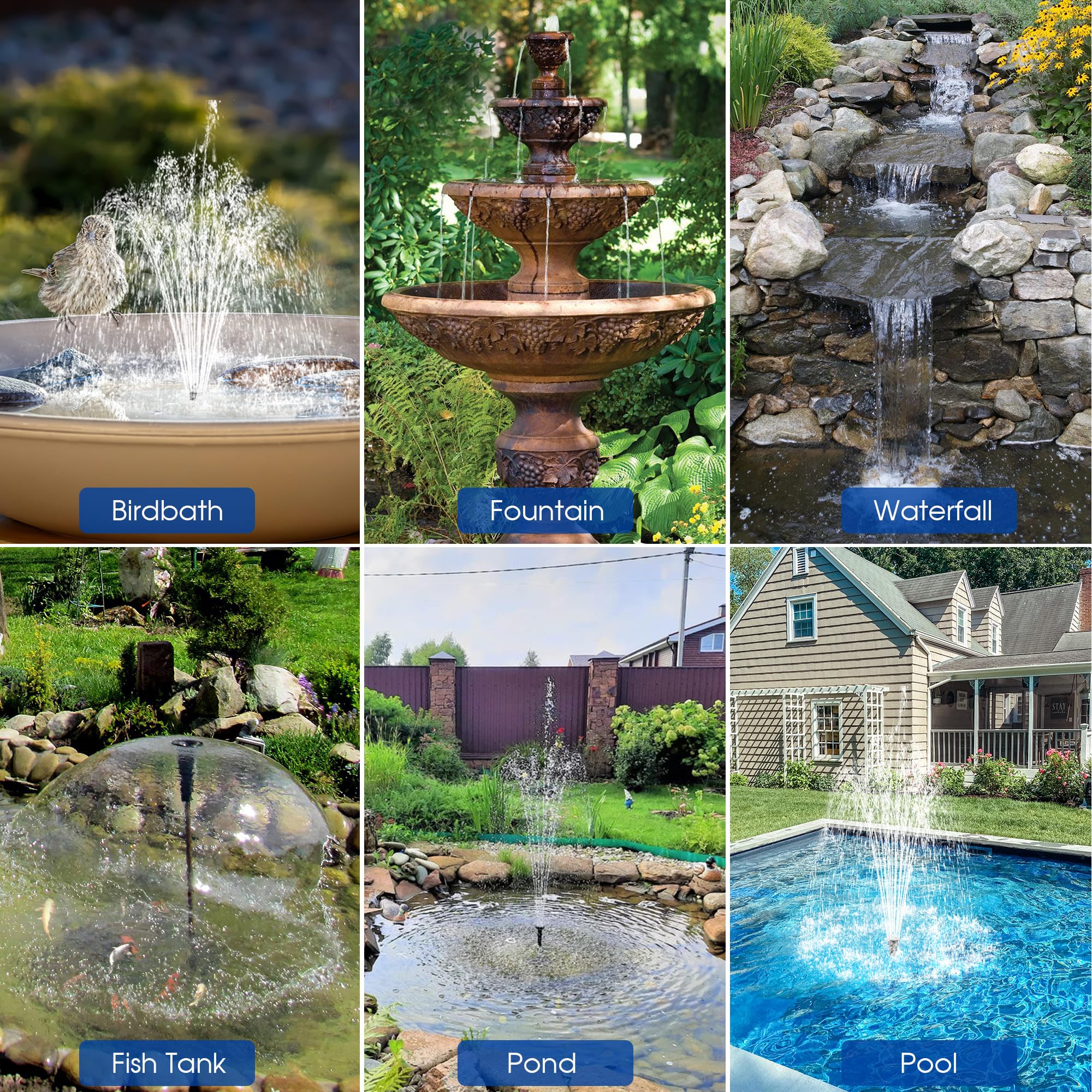Biling Solar Pond Fountain 25W Solar Powered Water Pump for Outdoor Garden Small Pond with Adjustable Water Flow - Image 8