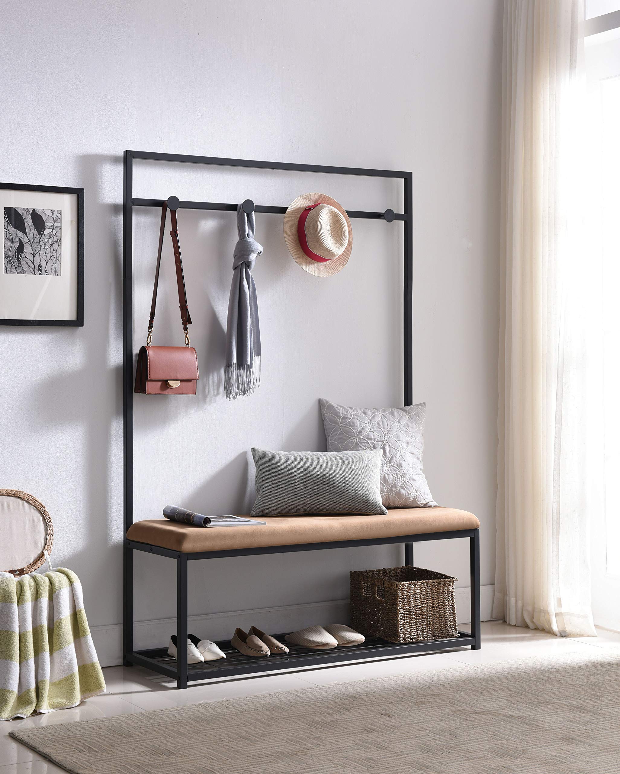 coat rack and shoe bench on Kings Brand Furniture Hillister Hall Tree Coat Rack Storage Bench Shoe Rack Buy Online In Montenegro At Montenegro Desertcart Com Productid 180670914