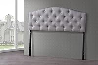 Vista 10 de Baxton Studio Myra - Cabecera tapizada de tela gris moderna y contemporánea, tapizada con botones, tamaño individual