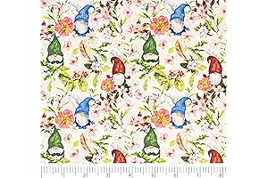 Enchanting Springtime Gnome Fabric - A Yard of Whimsy