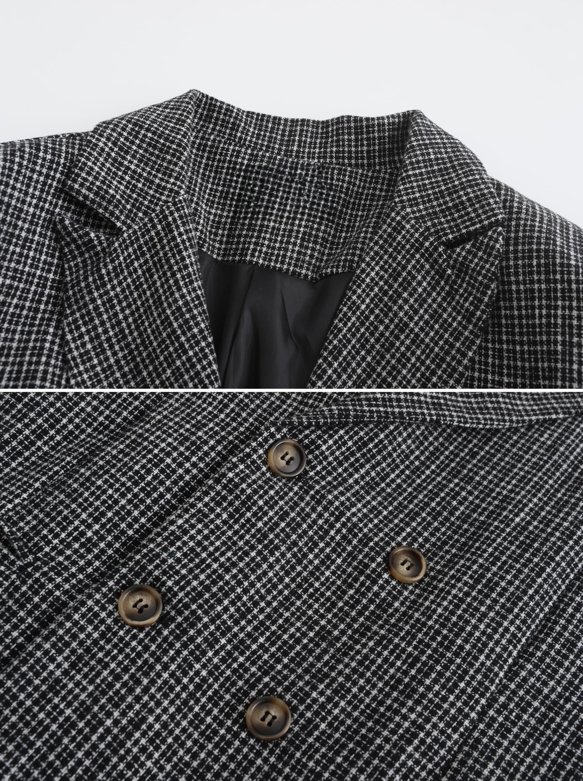 Blazer Da Uomo In Tweed Vestibilità Slim Giacca Da Lavoro con Scollo A V Maniche Lunghe E Chiusura A Bottoni Giacca Sportiva Casual Elegante Ideale per Balli Matrimoni Ufficio Cene E per L'Uso Quot