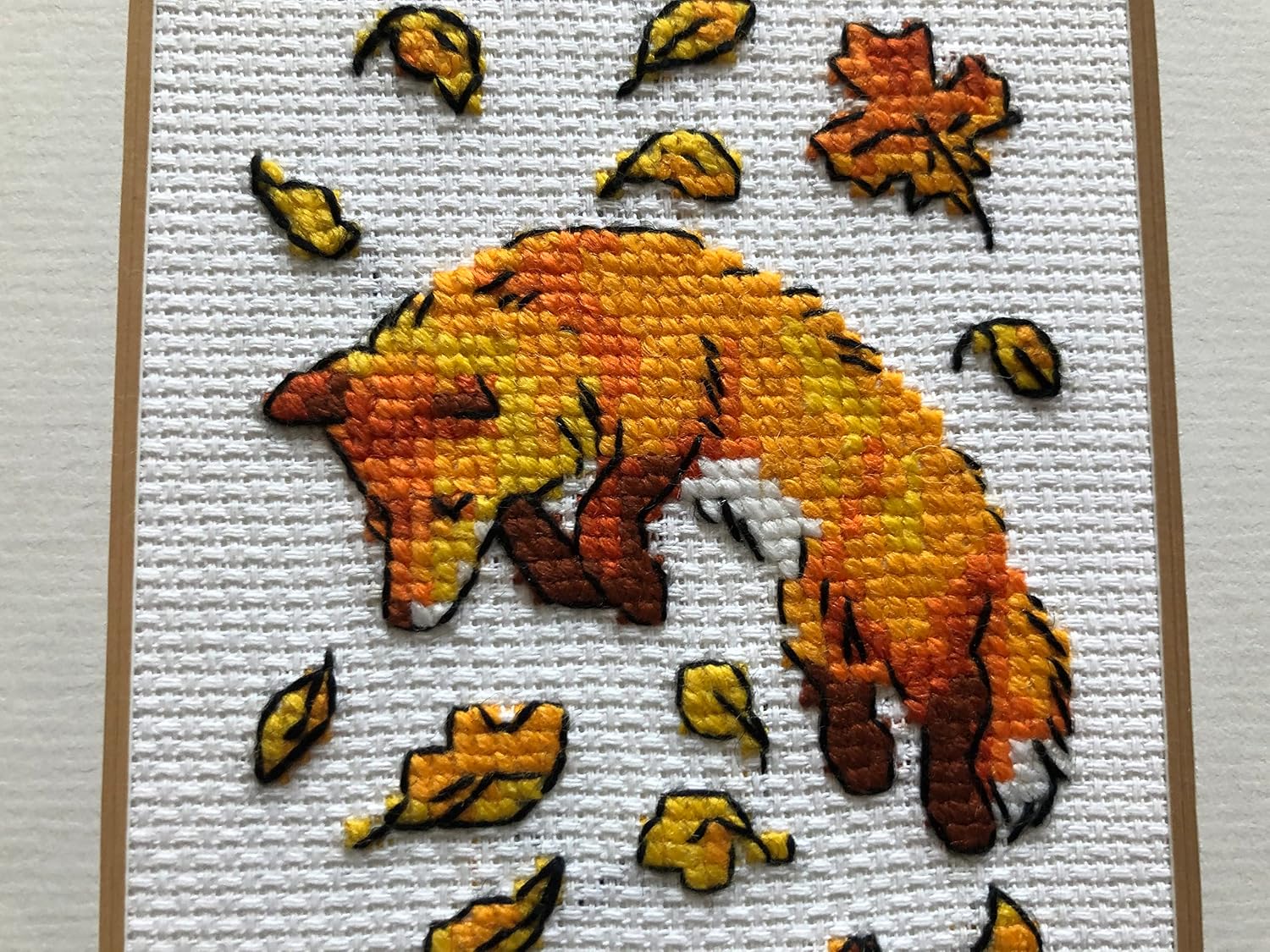 RIOLIS - Foxes in Leaves 1879, Cross Stitch Kits 3" x9,5, Cross Stitch Kits for Beginners & Advanced, Crossstitching Kits Adult, Counted Stitching Kits, Embroidery Kit