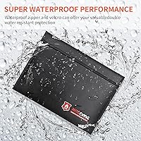 Vista 6 de Bolsas de documentos ignífugas, (15 x 11 y 9 x 7 pulgadas), bolsa de dinero ignífuga que no pica, bolsa de cartera ignífuga, juego de bolsas