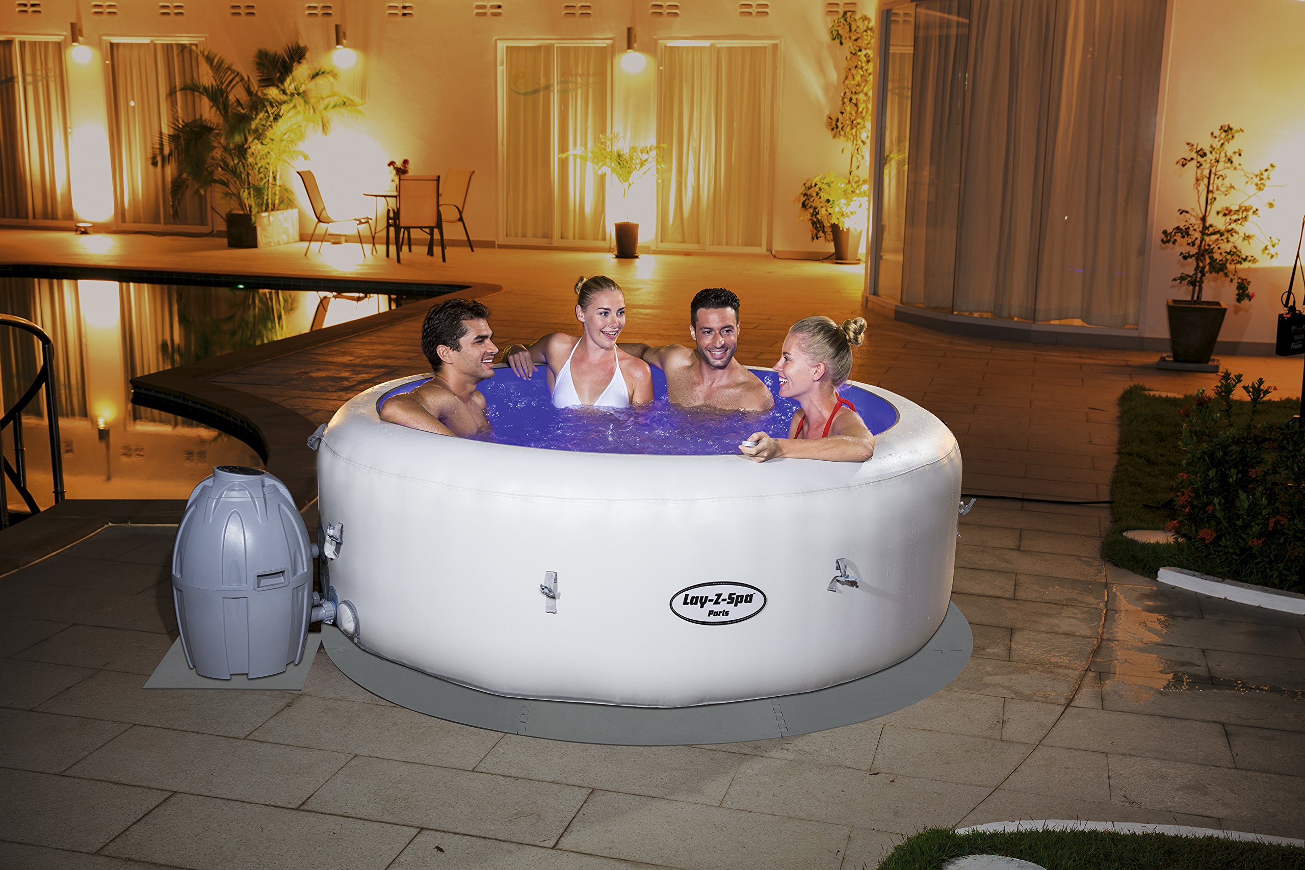Bestway 58461 Tappeto Base per Spa, Grigio, 211x211x0.5 cm