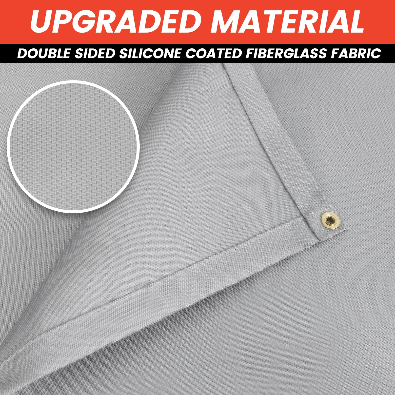 Couverture de soudure robuste, rideau de soudure en fibre de verre revêtu de silicone avec œillets, couverture isolante ignifuge pour soudure industrielle, couverture anti-feu multi-usage pour fumoir