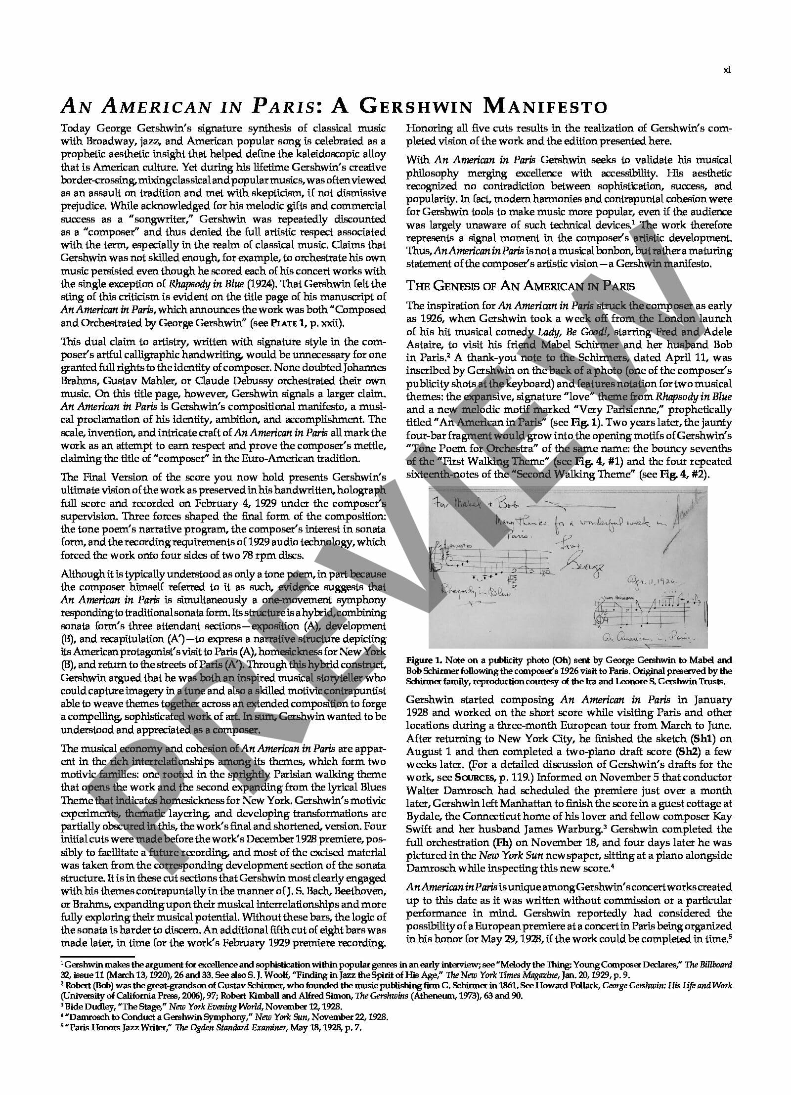 An American in Paris: Tone poem for orchestra. orchestra. Partition et notes critiques.: Vol. I/1A