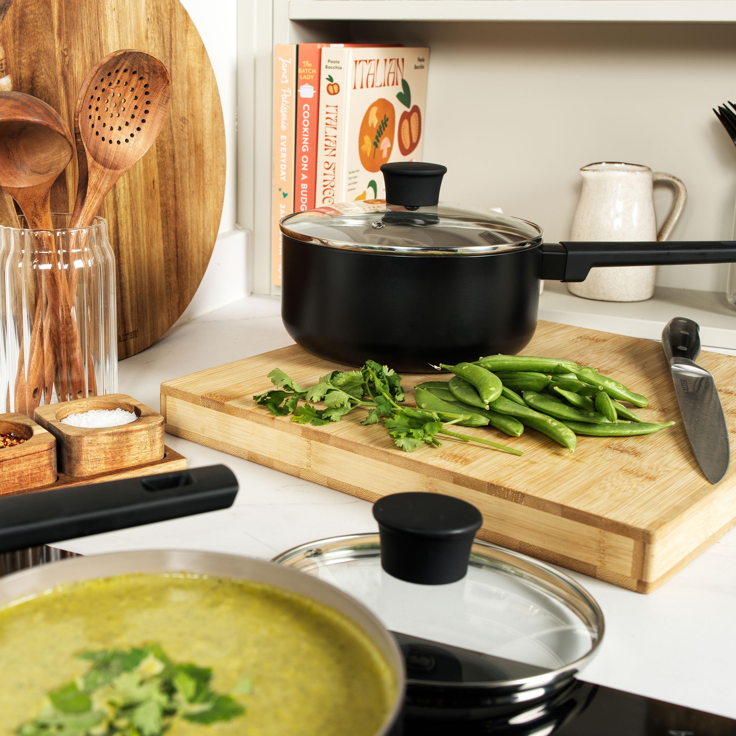 Salter BW12879EU7 Ceramic 20 cm Saucepan, Recycled Aluminium Body, Healthy PFOA & PFAS-Free Non-Stick Coating - Image 3