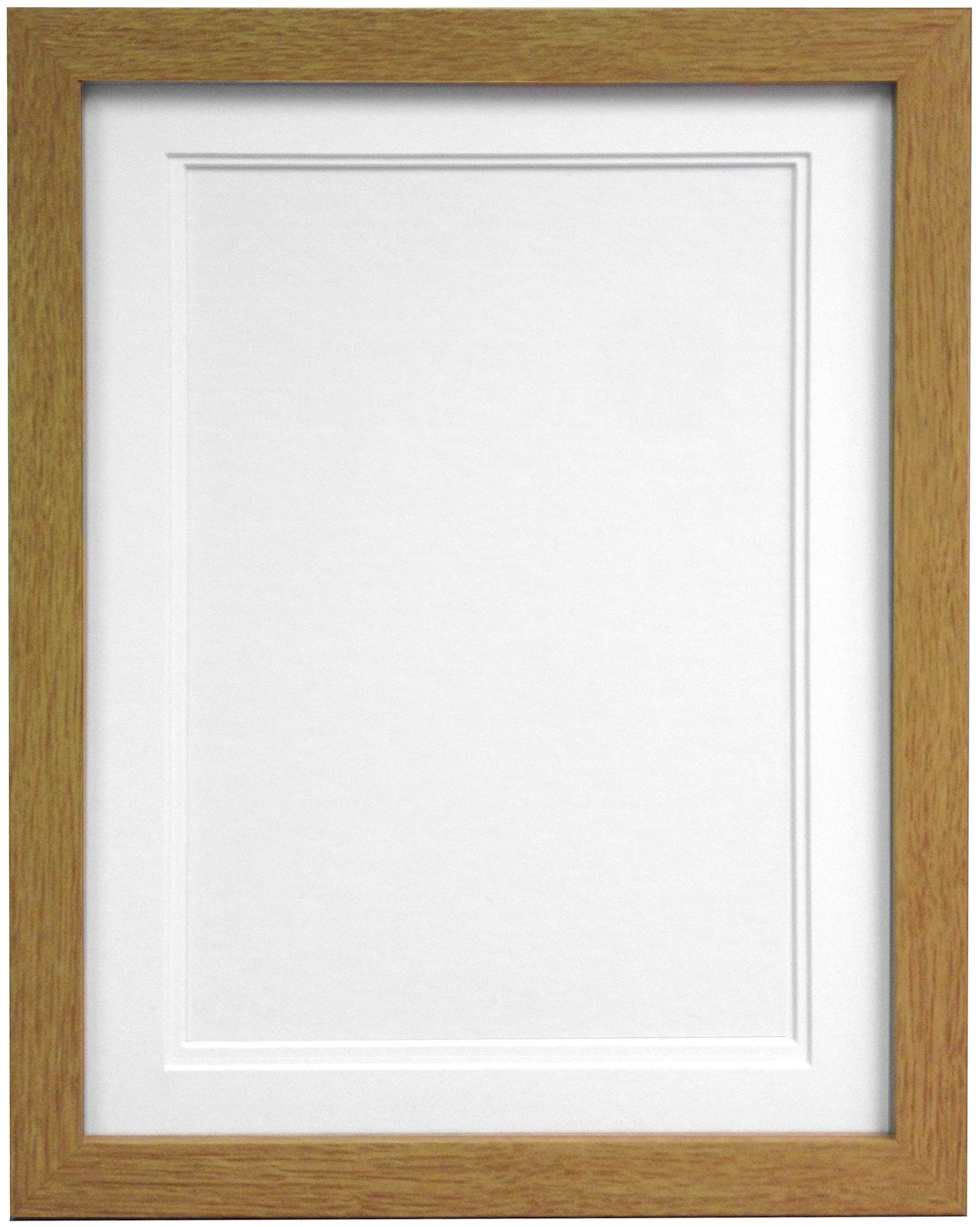 Frames By Post Oak H7 Picture Photo Frame With White Double Mount A2 Image Size A3 (Plastic Glass)