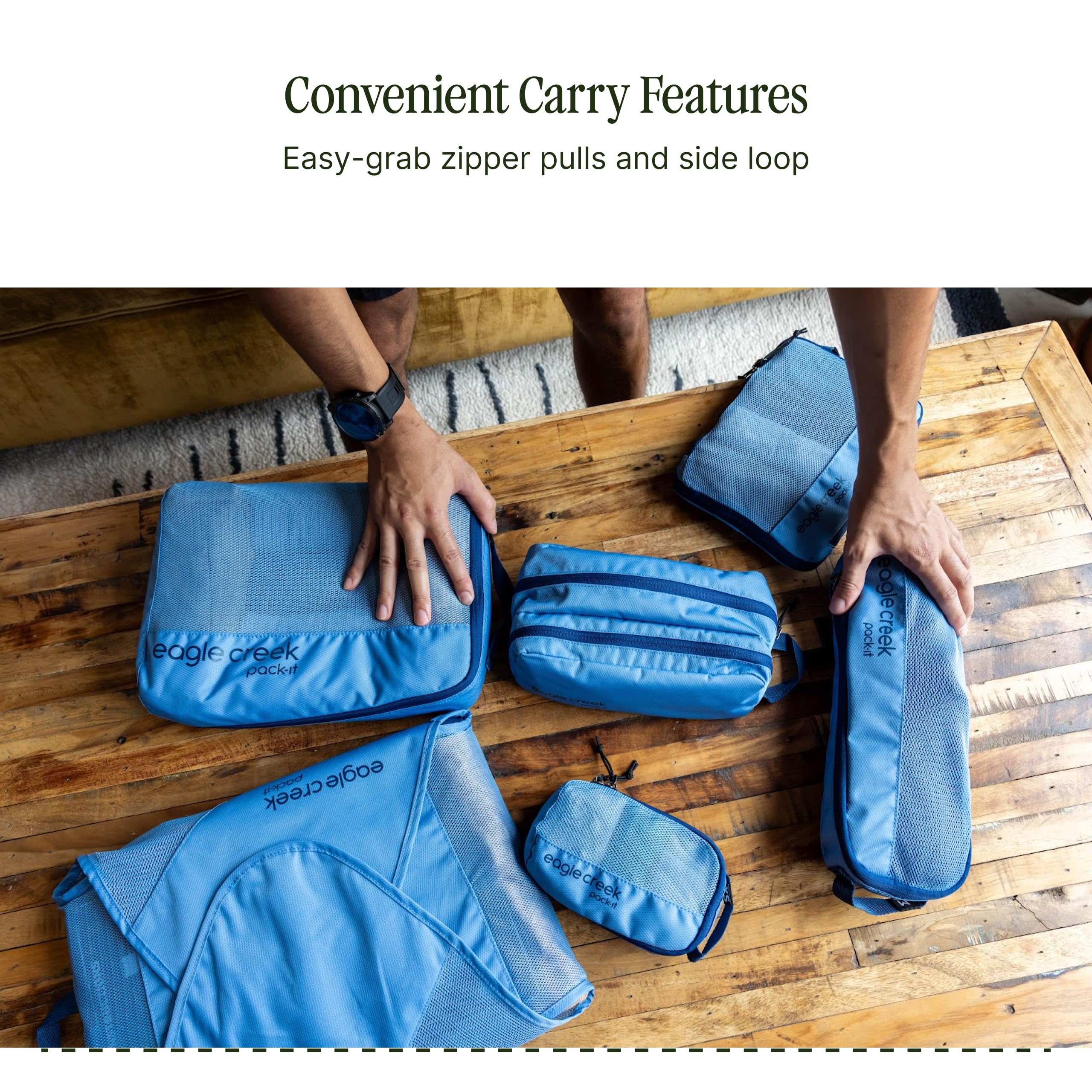 Eagle Creek Pack-It Reveal Quick Trip - Dual-Compartment Toiletry Bag for Travel - Full-Length Zipper Compartments - Recycled Fabric Construction - Water-Resistant & Quick-Drying - Storm Grey