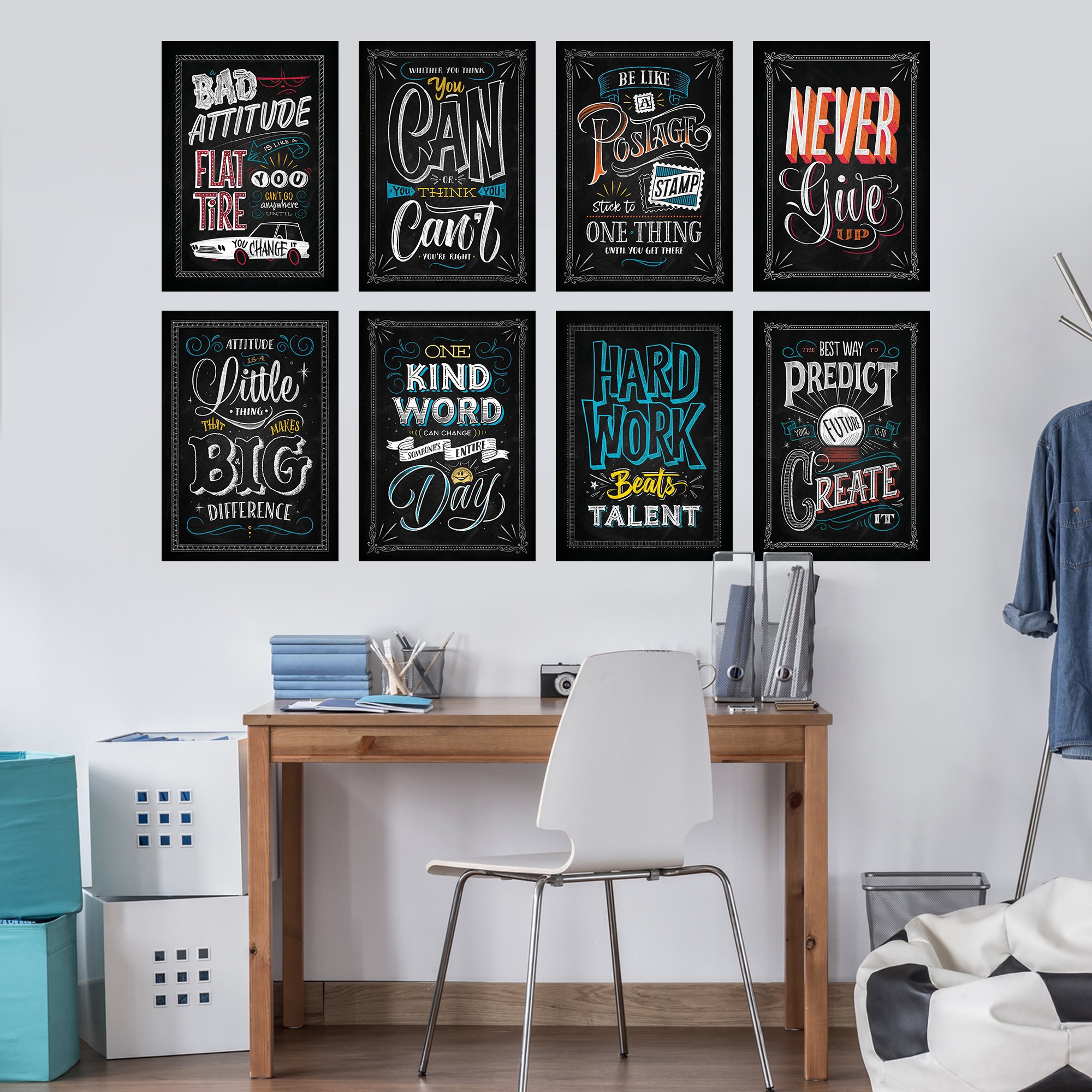 16 Inspirational Classroom Posters Chalkboard Motivational Quotes for