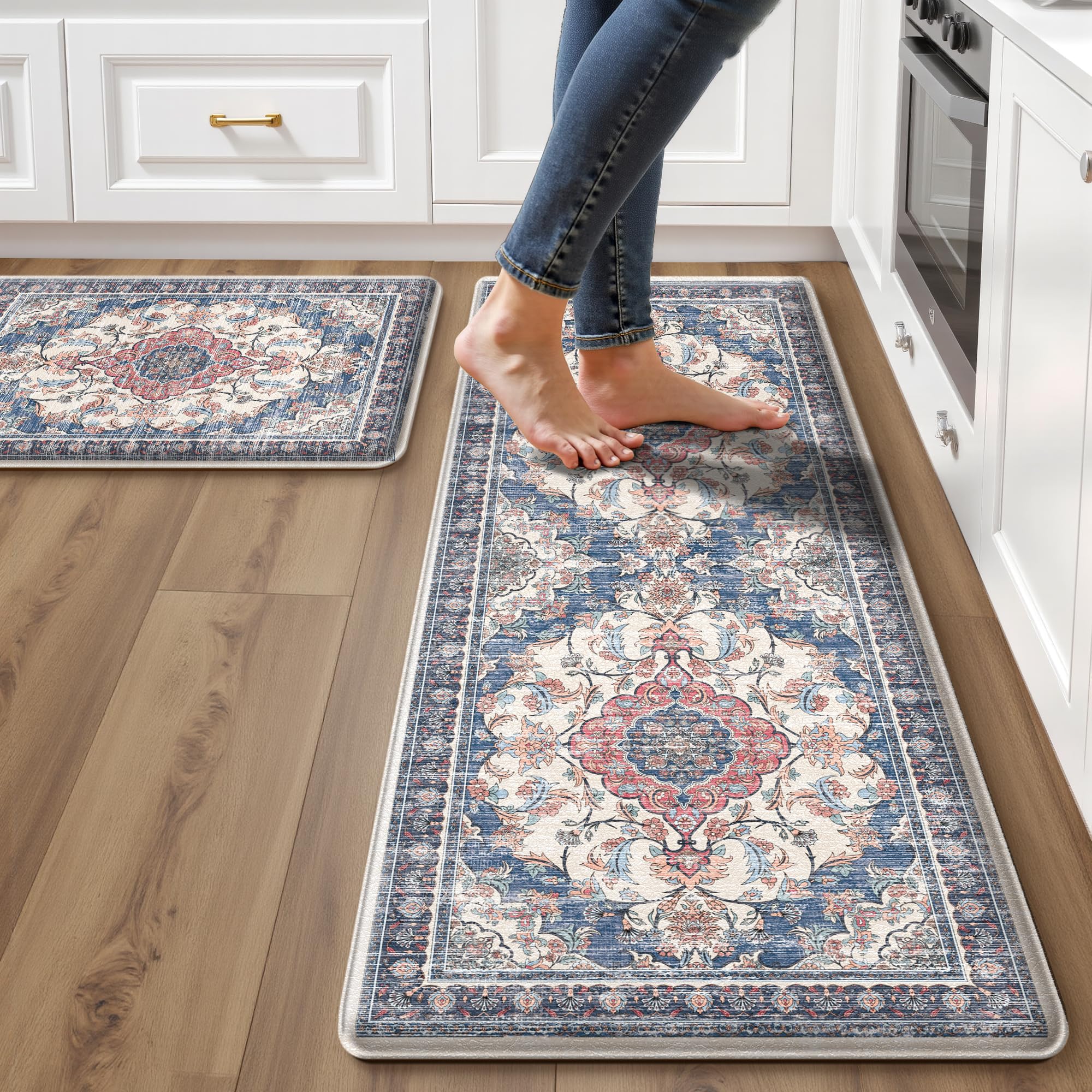 Boho Kitchen Mats - Beige Tan, Anti-Fatigue Rugs -16 Boho Kitchen Mats - Beige Tan, Anti-Fatigue Rugs -16