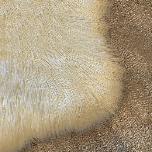 Miniatura 51 de Alfombra de lujo de piel de oveja sintética Alfombra esponjosa para dormitorio, sala de estar, habitación de los niños, alfombra suave y Marrón