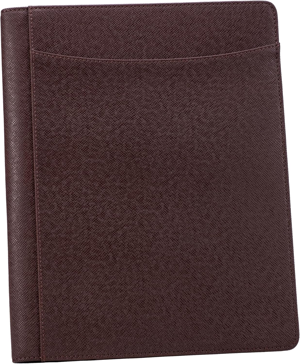 Case-it Executive Zipper Padfolio with Removable 3-Ring Binder and Letter Size Writing Pad, Pebbled Faux Leather Black (PAD-40)