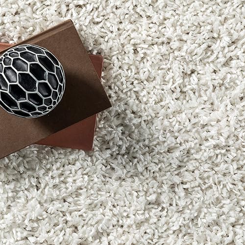 Miniatura 9 de nuLOOM Neva - Alfombra de área afelpada y moderna, con borlas, 3 x 5pies, color marfil