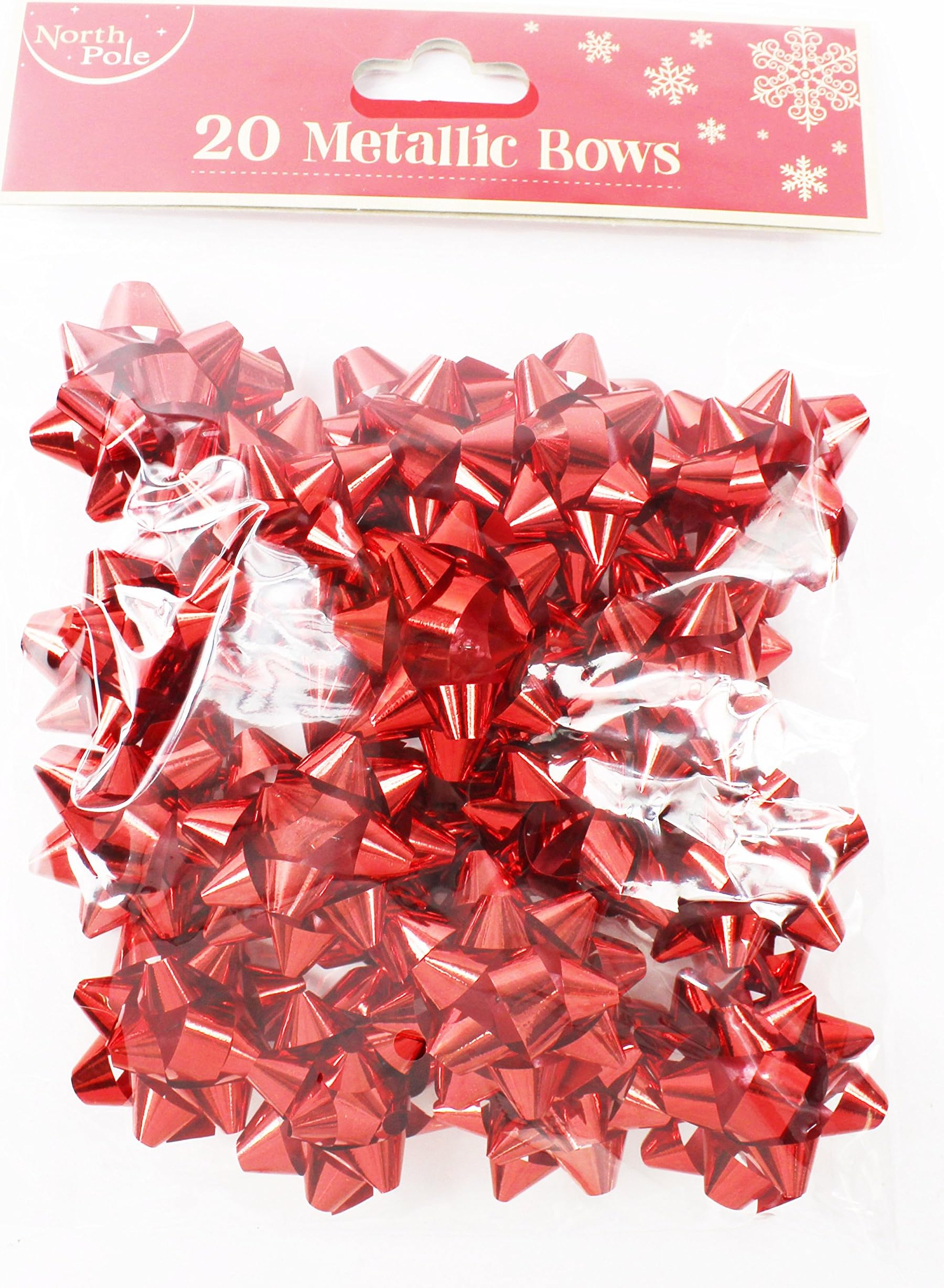 Christmas Gift Bows 20 Pack Red Foil Present Wrapping Decoration Present Paper Wrap Accessories