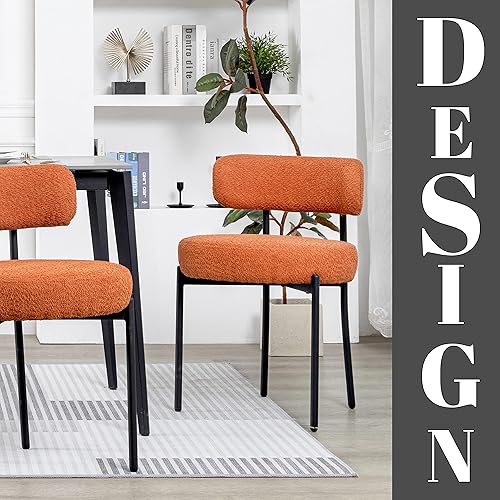 Miniatura 3 de DYHOME Juego de 4 Sillas de Comedor Boucle, Sillas de Cocina y Comedor Tapizadas, Sillas Laterales con Cojines Gruesos y Patas de Metal para Cocina