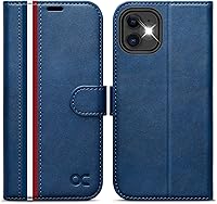 Vista 9 de OCASE Compatible con iPhone 12 Case/Compatible con iPhone 12 Pro Wallet Case, funda tipo cartera de piel sintética con tapa y tarjeteros con bloqueo