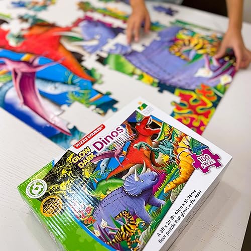 Miniatura 10 de The Learning Journey Rompecabezas dobles que brillan en la oscuridad - Barco pirata - Rompecabezas preescolar de 100 piezas que brilla en la