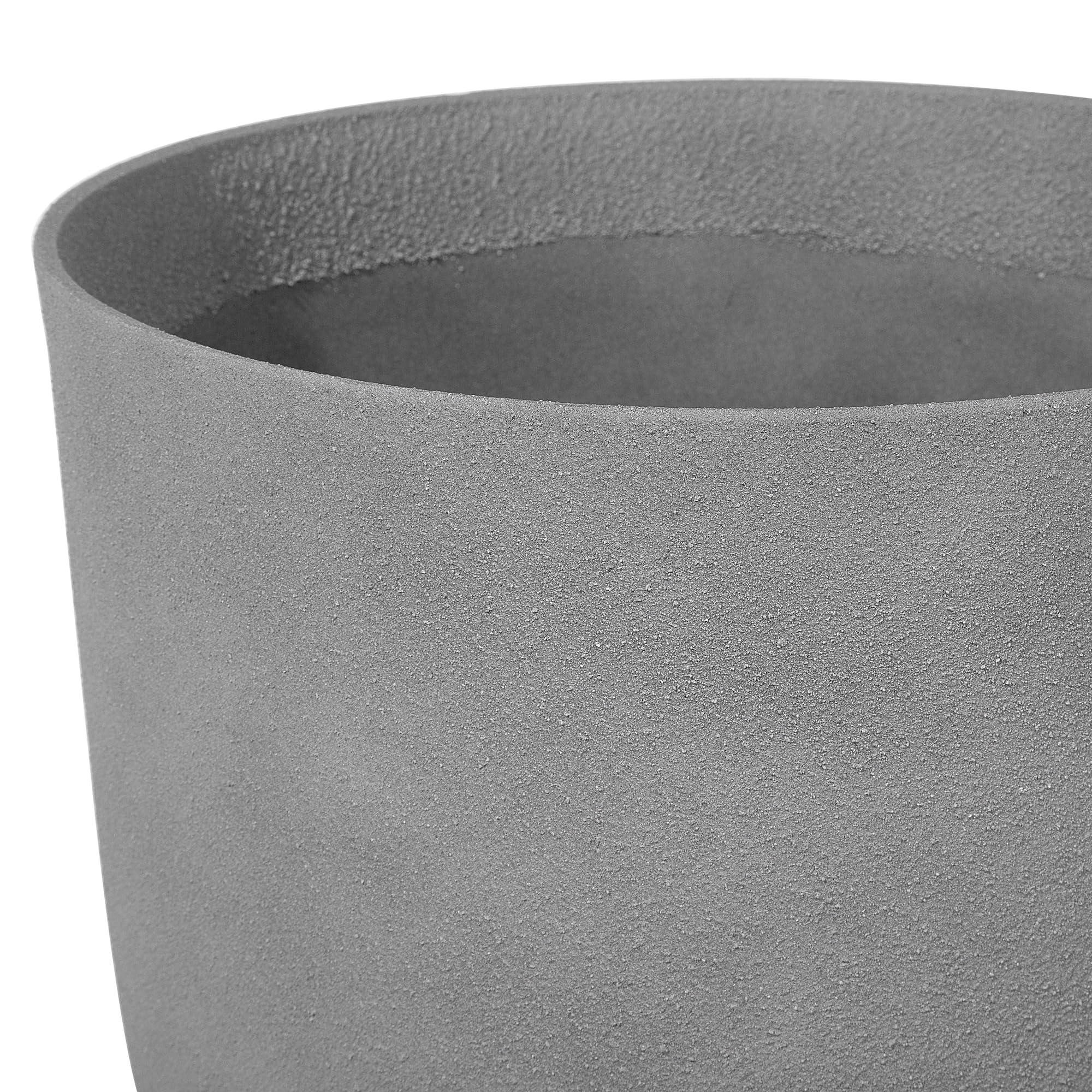 Blumentopf Mineralwerkstoff grau rund 35x35 cm 42 cm hoch modern Outdoor & Indoor Croton