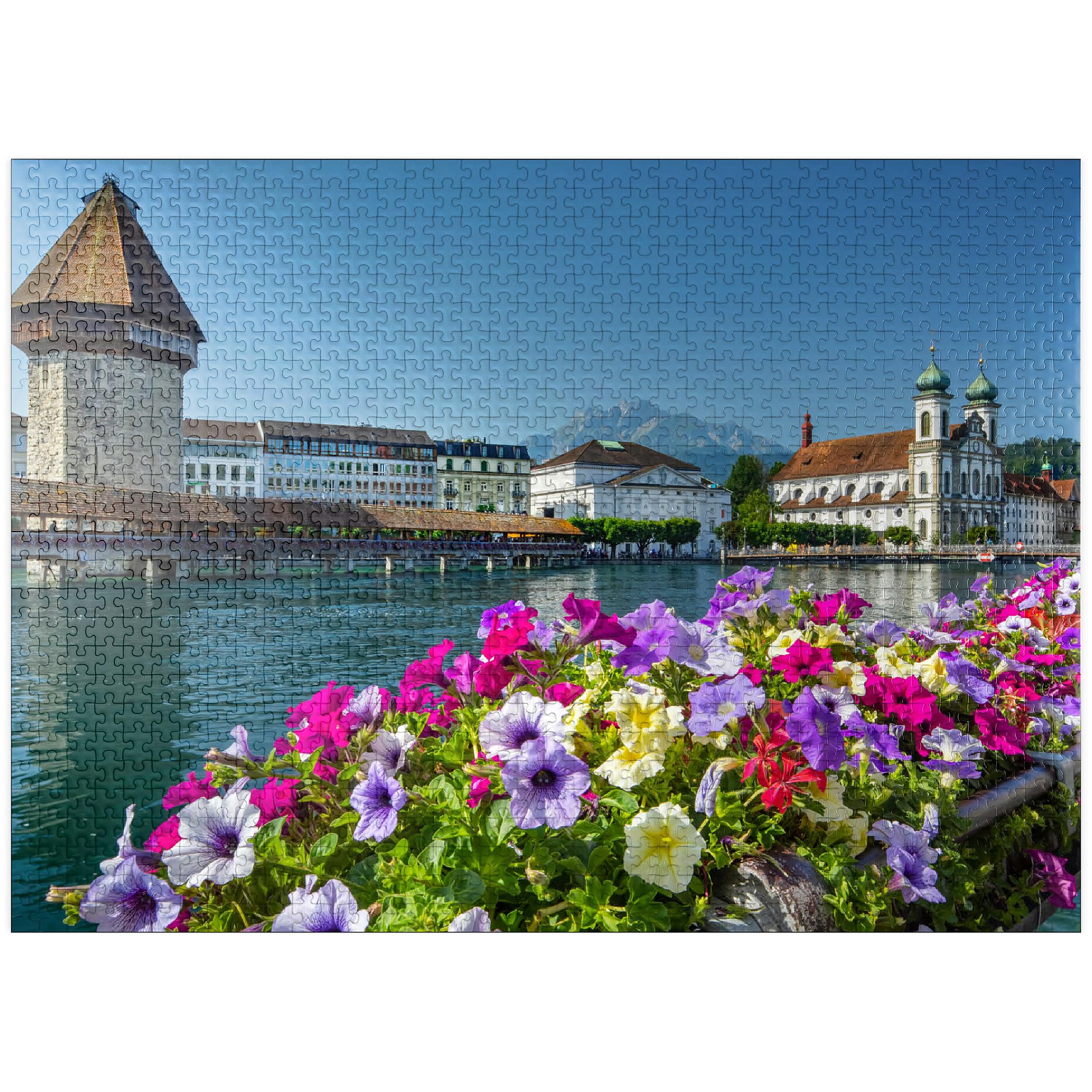 Amazon.com: MyPuzzle Chapel Bridge Over The Reuss River with Water