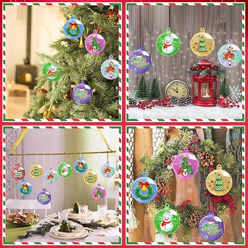 Miniatura 7 de FEBSNOW Moldes de resina de Navidad de silicona, adornos de árbol de Navidad, moldes de resina epoxi en forma de bola, colgante esférico de Navidad,