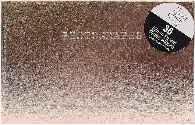 Tallon International 6" x 4" Modern Photo Album 36 Pocket Wedding Holiday Memories Family Picture Book (Bronze)