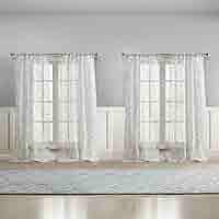Amazon.com: Laura Ashley Barnette Window Curtains with Rod