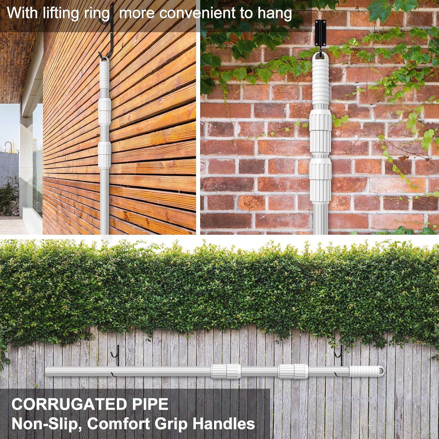 YEECHUN Professional Thicken 12 Foot Swimming Pool Pole Telescopic Aluminum Fits Pool Net Skimmer Rake Vacuum Head Brush Cleaning Equipment Heavy Duty,for Skimmer Nets, Vacuum Heads and Brushes : Patio, Lawn & Garden