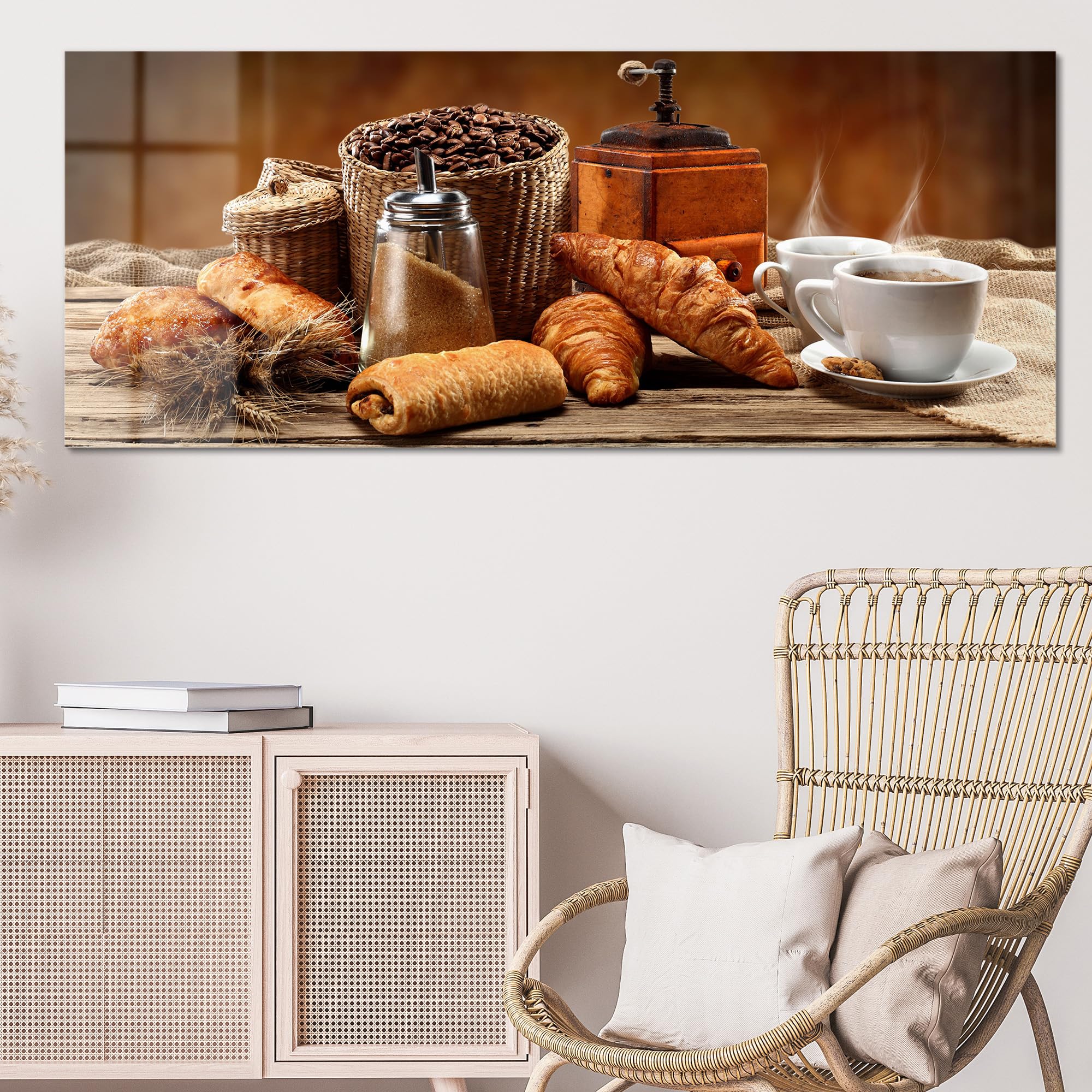 DEQORI Obraz na szkle z prawdziwego szkła, motyw przyjemnej przerwy, jednoczęściowy poziomy, 150 x 60 cm, piękna dekoracja, obraz ścienny do salonu, sypialni, przedpokoju i kuchni, nowoczesna
