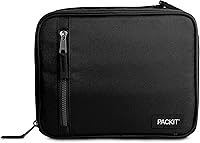 PackIt Freezable Classic Lunch Box Black - Built-in Gel Ice Packs, Collapsible, BPA-Free for School, Work & Picnics