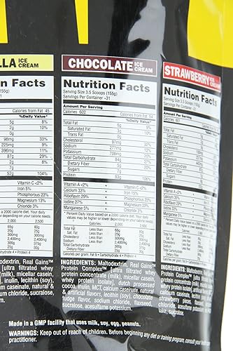 Miniatura 7 de Aumentador de peso Real Gains con carbohidratos complejos y matriz de proteínas de la caseína del suero de leche micelar UNI10281061079 1 1