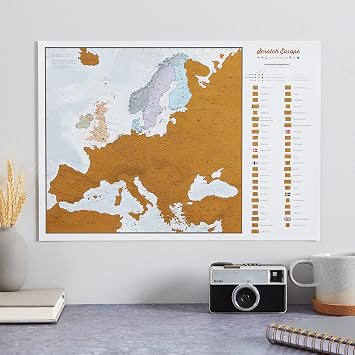 Scratch The World® Travel Map - Scratch Off World Map Poster + Bonus Europe Scratch - Maps International - 50 Years + of map Making - Most Detailed Map Gift