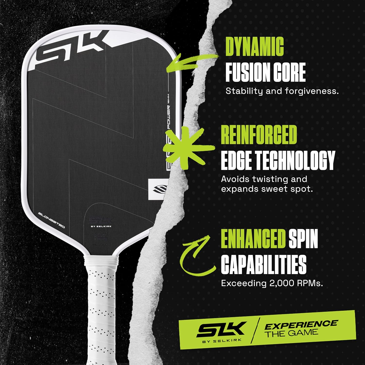 Selkirk Sport SLK ERA Power Pickleball Paddle | Carbon Fiber & Fiberglass Hybrid Face for Power, Spin & Control | Dynamic Fusion Core | Professional Pickleball Paddles for Aggressive Players
