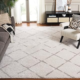 SAFAVIEH Area Rug 8x10 - Arizona Shag Collection - Large - Ivory & Beige...